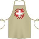Torn Switzerland Flag Swiss Day Football Cotton Apron 100% Organic Khaki