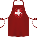 Torn Switzerland Flag Swiss Day Football Cotton Apron 100% Organic Maroon