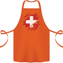 Torn Switzerland Flag Swiss Day Football Cotton Apron 100% Organic Orange