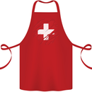 Torn Switzerland Flag Swiss Day Football Cotton Apron 100% Organic Red