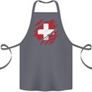 Torn Switzerland Flag Swiss Day Football Cotton Apron 100% Organic Steel
