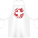 Torn Switzerland Flag Swiss Day Football Cotton Apron 100% Organic White