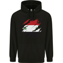 Torn Syria Flag Syrian Day Football Childrens Kids Hoodie Black