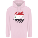 Torn Syria Flag Syrian Day Football Childrens Kids Hoodie Light Pink
