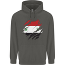 Torn Syria Flag Syrian Day Football Childrens Kids Hoodie Storm Grey