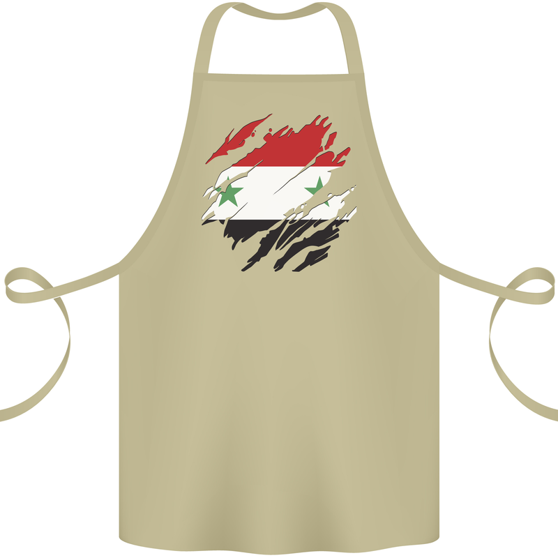 Torn Syria Flag Syrian Day Football Cotton Apron 100% Organic Khaki