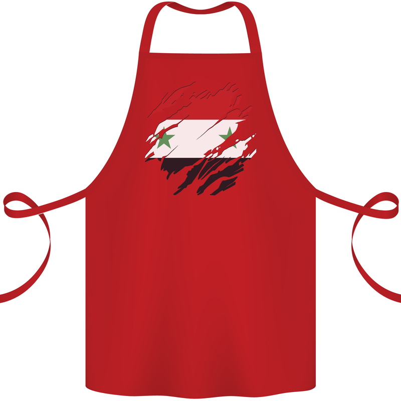 Torn Syria Flag Syrian Day Football Cotton Apron 100% Organic Red