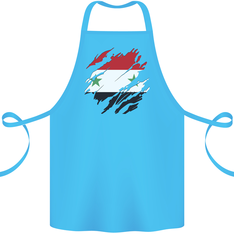 Torn Syria Flag Syrian Day Football Cotton Apron 100% Organic Turquoise
