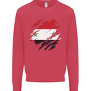 Torn Syria Flag Syrian Day Football Kids Sweatshirt Jumper Heliconia
