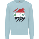 Torn Syria Flag Syrian Day Football Kids Sweatshirt Jumper Light Blue