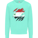 Torn Syria Flag Syrian Day Football Kids Sweatshirt Jumper Peppermint