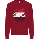 Torn Syria Flag Syrian Day Football Kids Sweatshirt Jumper Red