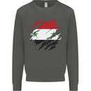 Torn Syria Flag Syrian Day Football Kids Sweatshirt Jumper Storm Grey