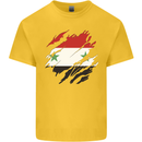 Torn Syria Flag Syrian Day Football Kids T-Shirt Childrens Yellow