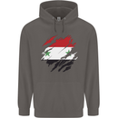 Torn Syria Flag Syrian Day Football Mens 80% Cotton Hoodie Charcoal