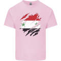 Torn Syria Flag Syrian Day Football Mens Cotton T-Shirt Tee Top Light Pink