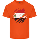 Torn Syria Flag Syrian Day Football Mens Cotton T-Shirt Tee Top Orange