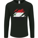 Torn Syria Flag Syrian Day Football Mens Long Sleeve T-Shirt Black