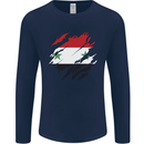 Torn Syria Flag Syrian Day Football Mens Long Sleeve T-Shirt Navy Blue