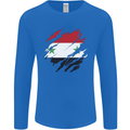 Torn Syria Flag Syrian Day Football Mens Long Sleeve T-Shirt Royal Blue