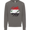 Torn Syria Flag Syrian Day Football Mens Sweatshirt Jumper Charcoal