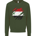 Torn Syria Flag Syrian Day Football Mens Sweatshirt Jumper Forest Green