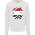 Torn Syria Flag Syrian Day Football Mens Sweatshirt Jumper White