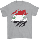 Torn Syria Flag Syrian Day Football Mens T-Shirt 100% Cotton Sports Grey