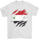 Torn Syria Flag Syrian Day Football Mens T-Shirt 100% Cotton White