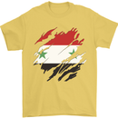 Torn Syria Flag Syrian Day Football Mens T-Shirt 100% Cotton Yellow