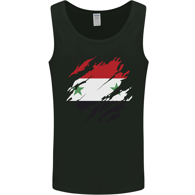 Torn Syria Flag Syrian Day Football Mens Vest Tank Top Black