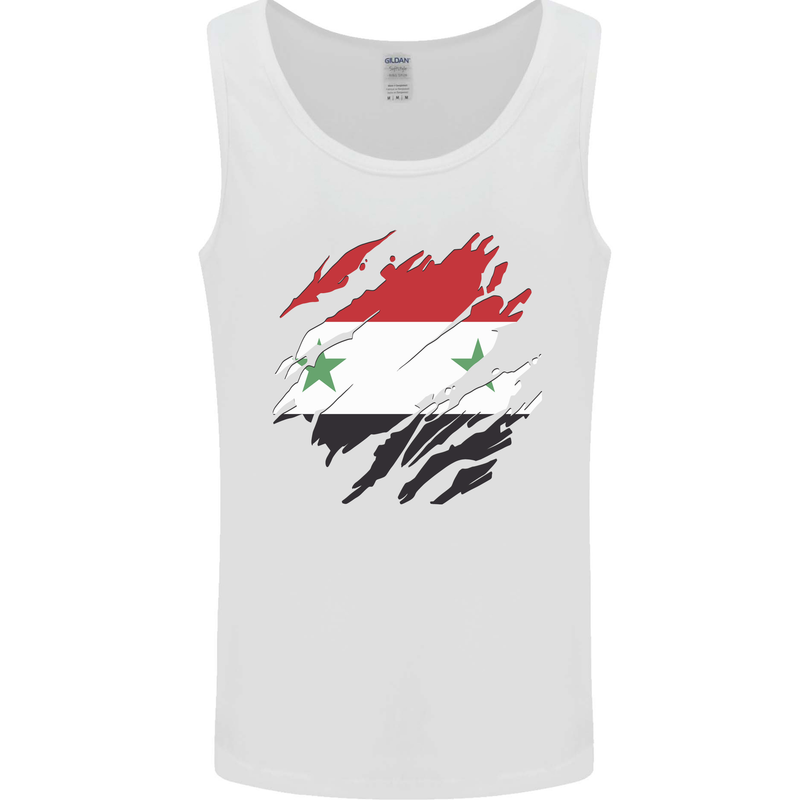 Torn Syria Flag Syrian Day Football Mens Vest Tank Top White
