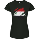 Torn Syria Flag Syrian Day Football Womens Petite Cut T-Shirt Black