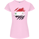 Torn Syria Flag Syrian Day Football Womens Petite Cut T-Shirt Light Pink