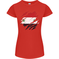 Torn Syria Flag Syrian Day Football Womens Petite Cut T-Shirt Red
