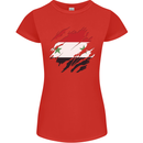 Torn Syria Flag Syrian Day Football Womens Petite Cut T-Shirt Red