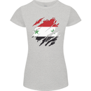 Torn Syria Flag Syrian Day Football Womens Petite Cut T-Shirt Sports Grey