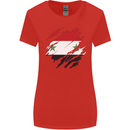Torn Syria Flag Syrian Day Football Womens Wider Cut T-Shirt Red