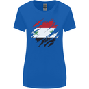 Torn Syria Flag Syrian Day Football Womens Wider Cut T-Shirt Royal Blue