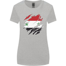 Torn Syria Flag Syrian Day Football Womens Wider Cut T-Shirt Sports Grey