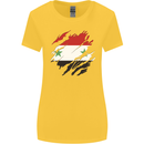 Torn Syria Flag Syrian Day Football Womens Wider Cut T-Shirt Yellow