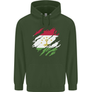 Torn Tajikistan Flag Tajik Day Football Childrens Kids Hoodie Forest Green
