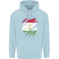 Torn Tajikistan Flag Tajik Day Football Childrens Kids Hoodie Light Blue