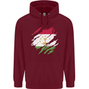 Torn Tajikistan Flag Tajik Day Football Childrens Kids Hoodie Maroon