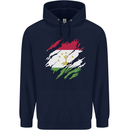 Torn Tajikistan Flag Tajik Day Football Childrens Kids Hoodie Navy Blue