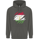 Torn Tajikistan Flag Tajik Day Football Childrens Kids Hoodie Storm Grey