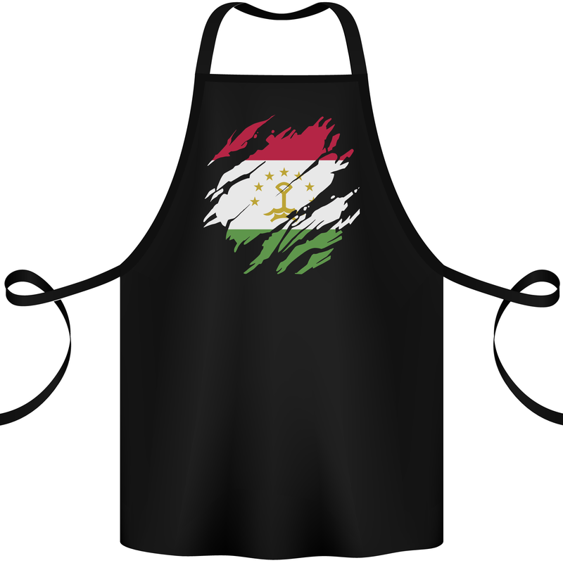 Torn Tajikistan Flag Tajik Day Football Cotton Apron 100% Organic Black