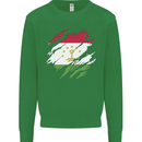 Torn Tajikistan Flag Tajik Day Football Kids Sweatshirt Jumper Irish Green