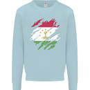 Torn Tajikistan Flag Tajik Day Football Kids Sweatshirt Jumper Light Blue