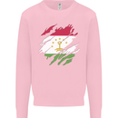 Torn Tajikistan Flag Tajik Day Football Kids Sweatshirt Jumper Light Pink